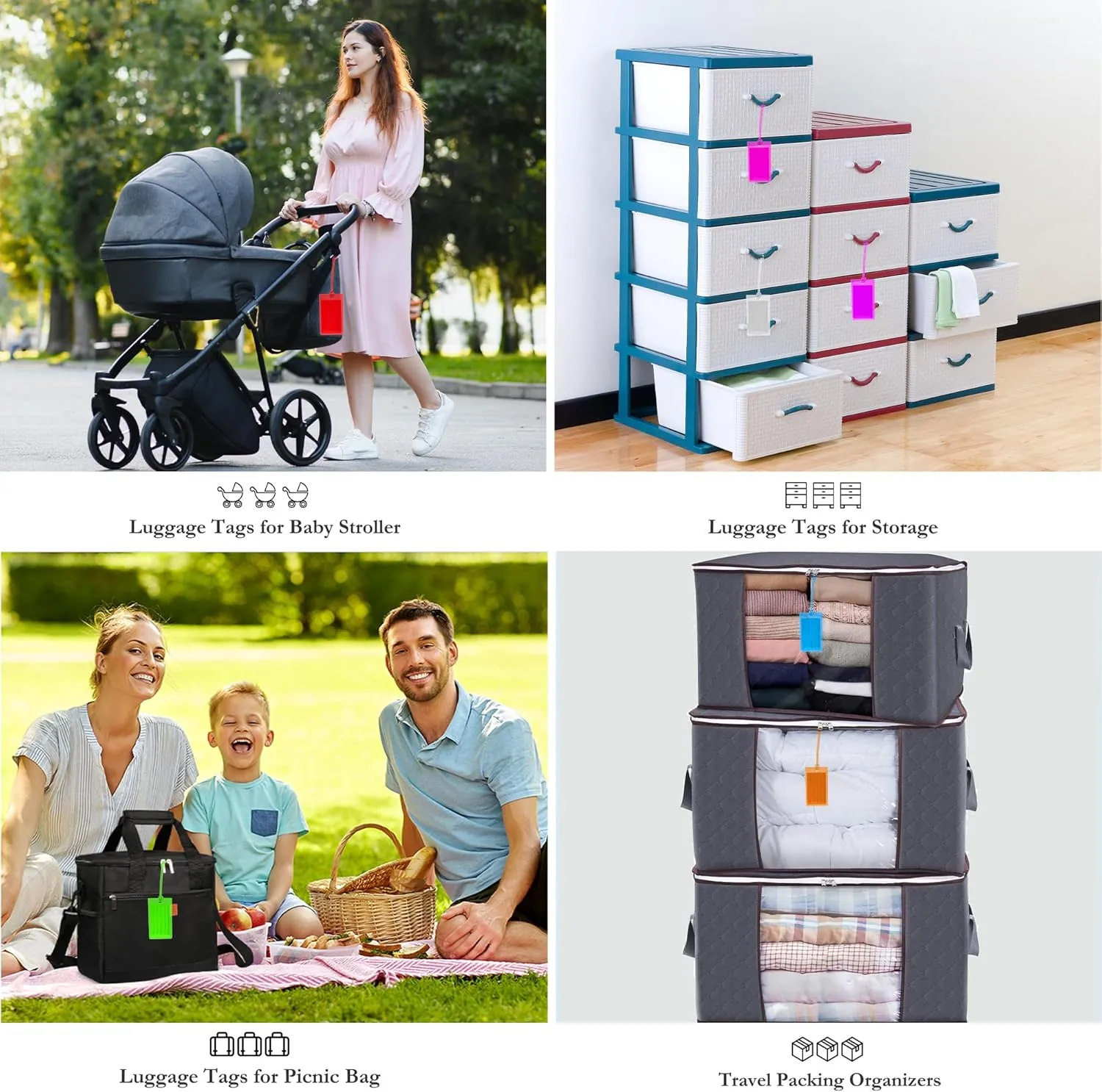 10 Pack Luggage Tags Suitcases PVC Travel Bag & Baggage ID Label Tags Travel Essentials by Sodsay - Image 6