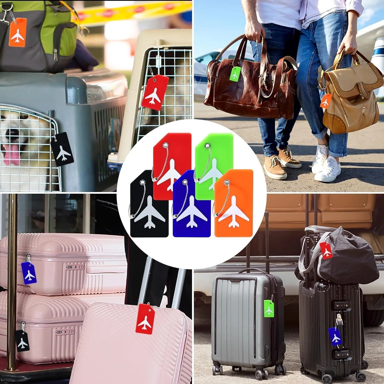8 Pack Silicone Luggage Tag for Suitcases with Stainless Loop, TSA Approved, Privacy Protection Travel Essentials Bag Tags by Gostwo, Mixed Color - Image 8