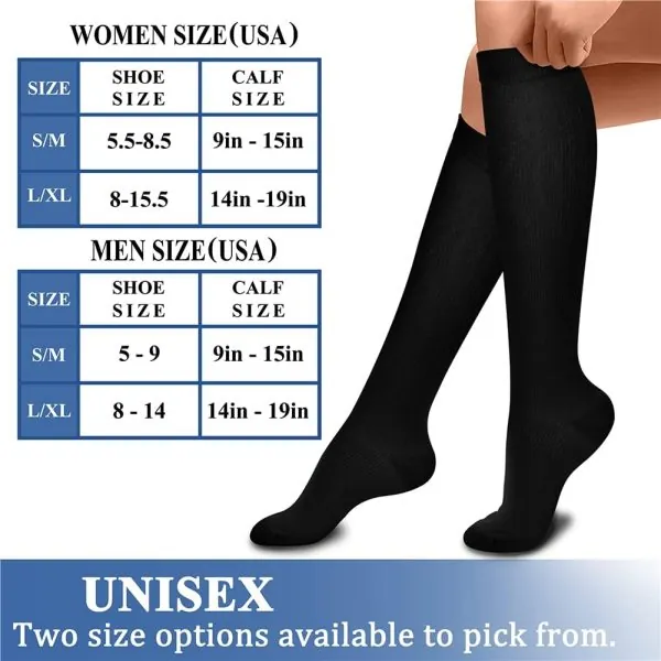 Compression Socks for Women & Men Circulation (3 Pairs) 15-20 mmHg is Best Support for Athletic Running Cycling - Image 7