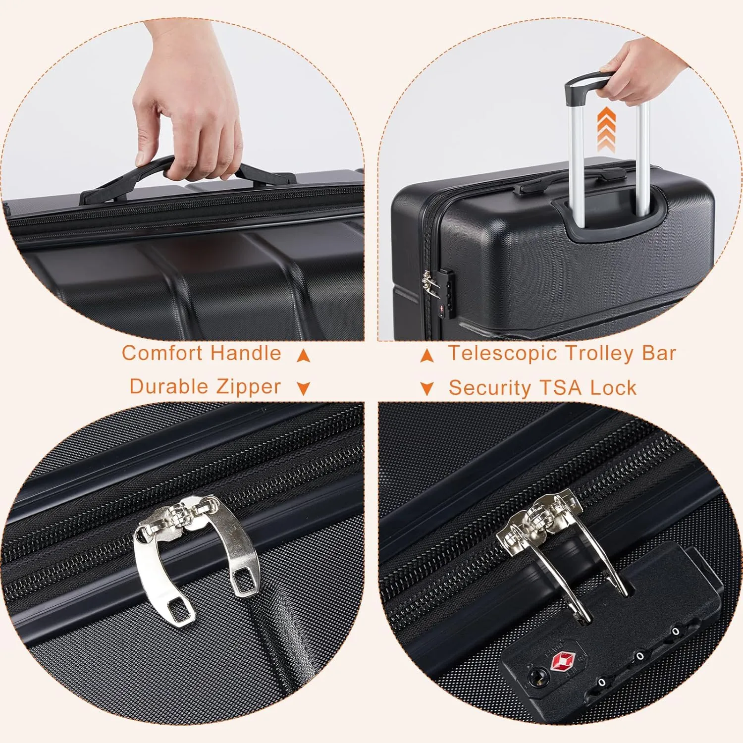 28 inch Luggage, Hard Shell ABS Suitcase with Double Spinner Wheels, Lightweight Expandable Rolling Luggage with TSA Lock - Image 6