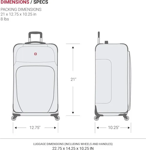 Sion Softside Expandable Luggage, Dark Grey, Carry-On 21-Inch - Image 6