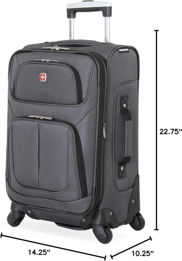 Sion Softside Expandable Luggage, Dark Grey, Carry-On 21-Inch - Image 7